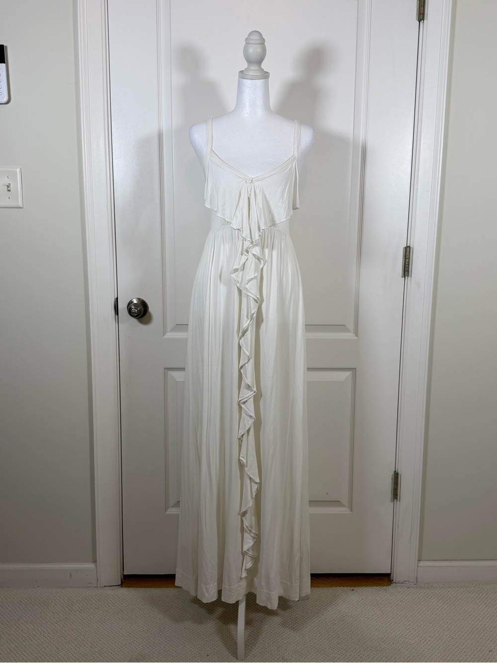 New York & Company Off-White Smocked Stretch Top